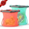 Gallon Reusable Silicone Food Storage Bags Leakproof Odorless Stand Up Roll-up Slicone Bags No Pop Open Easy Clean and Dry X-Large Food Bag For Freezer, Marinating Meats view 1