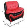 AYCP Contemporary Living Room Sofa Couch Furniture Set with Sofa, Loveseat and Chair|Faux Leather Upholstery|High Density Memory Foam Pillow Top Seats (3-Piece Sets, Red) view 3