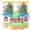 DI ORO Reusable Food Storage Bags - Thick, Leakproof, Freezer Safe - Gallon Bags for Snacks & Travel - Washable, 10pc view 1