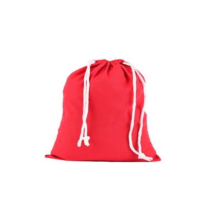 Ecogreentextiles Cotton Red Tiny Gift Bags (12x20 in 25 pcs) red bags with drawstrings for Christmas Treats Favor - Reusable and Washable Small Cloth Gift bags