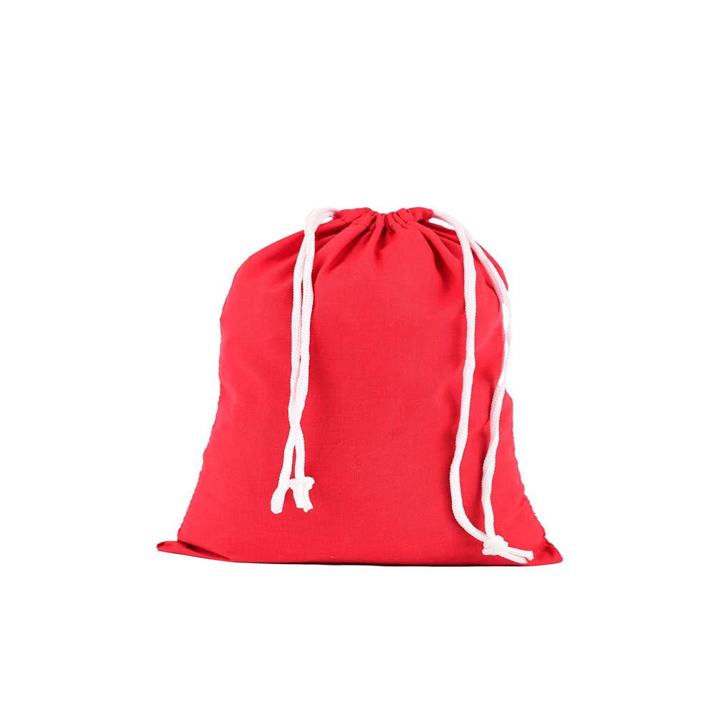 Ecogreentextiles Cotton Red Tiny Gift Bags (12x20 in 25 pcs) red bags with drawstrings for Christmas Treats Favor - Reusable and Washable Small Cloth Gift bags