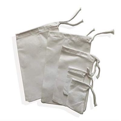 Eco Green Textiles (12 x 18 inches)  Natural Cotton Reusable Produce Muslin Bags  Multipurpose Drawstring Storage Pouch for Everyday Use (Pack of 25)
