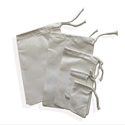 Eco Green Textiles (12 x 18 inches)  Natural Cotton Reusable Produce Muslin Bags  Multipurpose Drawstring Storage Pouch for Everyday Use (Pack of 25)
