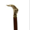 Old Memories Gallery Alien Head Walking Stick Cane Brass Handle Brown Wooden Shaft for Men Women view 3