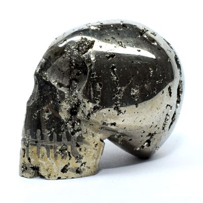 355g Pyrite Cluster Carved into Skull Natural Sparkling Druzy Crystal Geode Polished Mineral Collectible Gemstone Decor Specimen - Peru