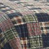 HNU 3 Piece Patchwork Plaid Quilt Set Full, Cabin Lodge Windowpane Pattern on Reverse Diamond Quilt Stitching Warm Soft Bedspread Cozy Comfy Cotton Bedding view 2