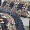 HNU 3 Piece Patchwork Plaid Quilt Set Full, Cabin Lodge Windowpane Pattern on Reverse Diamond Quilt Stitching Warm Soft Bedspread Cozy Comfy Cotton Bedding view 3