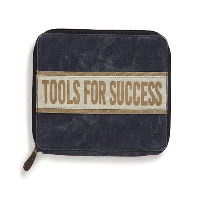 Mona B. Tools for Success Upcycled Canvas Tech Organizer Bag with Vegan Leather Trim M-5483