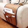 5 Pockets TV Remote Control Holder Couch Sofa Tray Armrest Organiser Oxford Chair Couch Caddy Sofa Armrest Bag Bedside Storage Hanging Organiser for Magazine Books Snack Mobile DVD Cellphone (PU-A) view 1