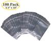 Belinlen 100 Pack 5.5 x 10 Inch Stand Up Pouch Bags Zipper Mylar Bags Clear Front with Aluminum Foil Back Reusable Food Storage Bag for Multipurpose with Gusset Bottom(5.5mil Thickness) view 2