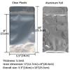 Belinlen 100 Pack 5.5 x 10 Inch Stand Up Pouch Bags Zipper Mylar Bags Clear Front with Aluminum Foil Back Reusable Food Storage Bag for Multipurpose with Gusset Bottom(5.5mil Thickness) view 3