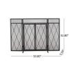 Laurel Modern Iron Folding Fireplace Screen with Door, Matte Black view 4