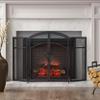 Christopher Knight Home Darlene Modern Iron Folding Fireplace Screen with Door and Tools, Matte Black view 4