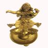 Wgloryind Ganesh Oil Lamp with Dancing & 2 Swan Showpiece - 20 Cm (Brass, Gold) view 4