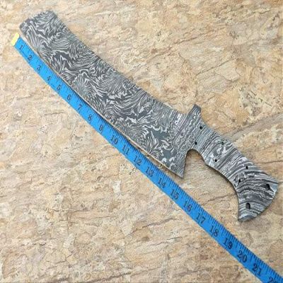 Damascus Steel Blank Blade Custom Handmade 21" Chef Cleaver Blank Blade for knife making