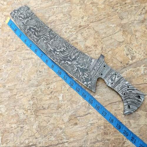 Damascus Steel Blank Blade Custom Handmade 21" Chef Cleaver Blank Blade for knife making