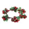 BinaryABC Christmas Candle Rings Wreaths,Red Berry Candle Rings,Christmas Candle Holder Rings,Christams Decorations,2Pcs(Internal Diameter About 2.36in) view 4