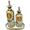 CERAMICHE D'ARTE PARRINI - Italian Ceramic Art Pottery Dispenser Set Oil Cruet Vinegar Decorated Sunflower Tuscany Hand Painted Made in ITALY view 2