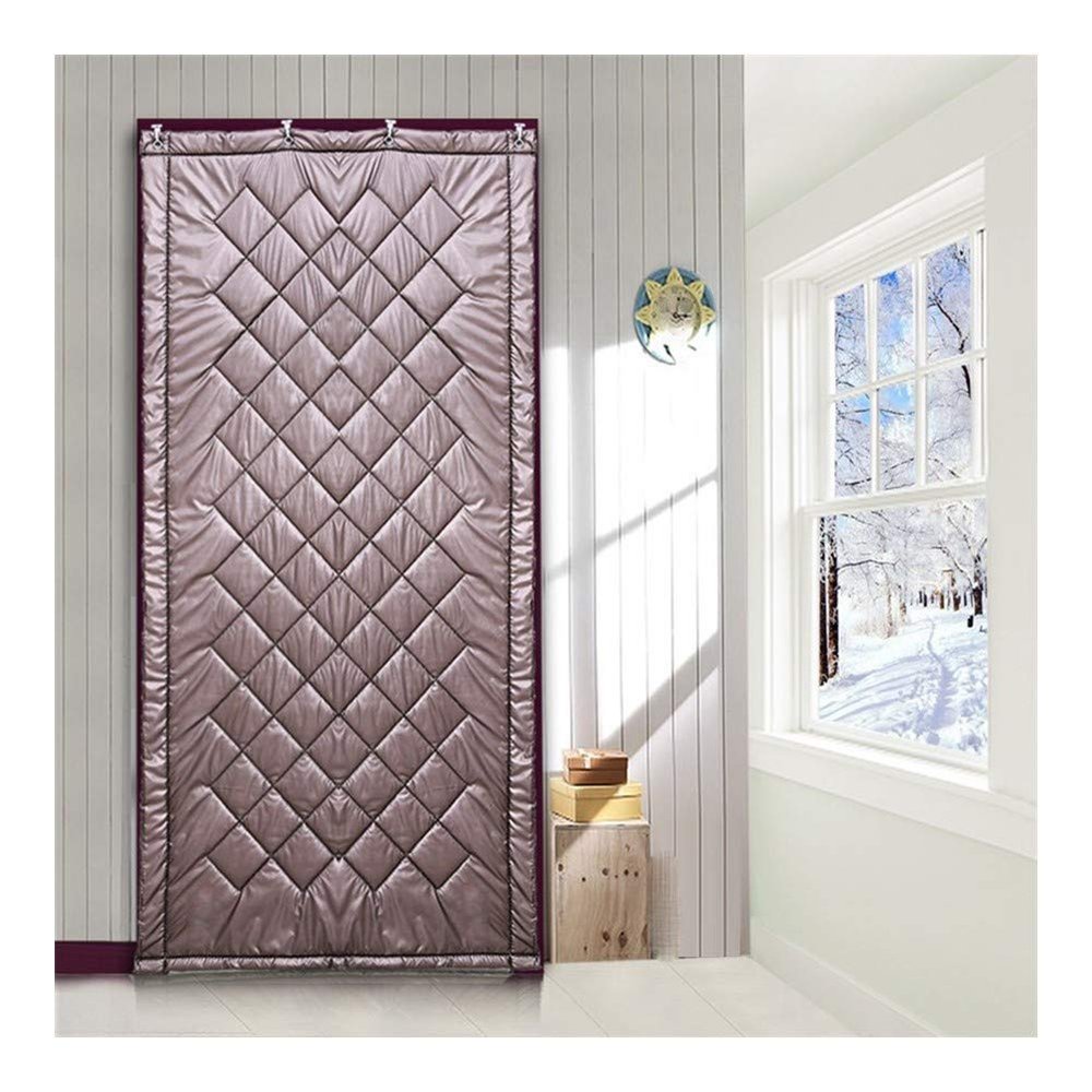 Thermal Insulated Door Curtain Perforated Soundproof Door Heavy/Waterproof/Windproof Winter Warm with Hook and Accessories Porch Entrance Cover, 38 Sizes Lsxiao