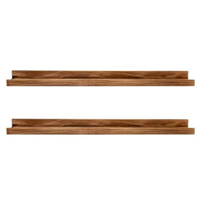AZSKY Rustic Wood Floating Shelves for Nursery Books Long Wall Bookshelf Photo Picture Ledge Shelf with Lip Wall Shelf for Kids Bedroom Bathroom Living Room Office Frames 36 Inches Set of 2