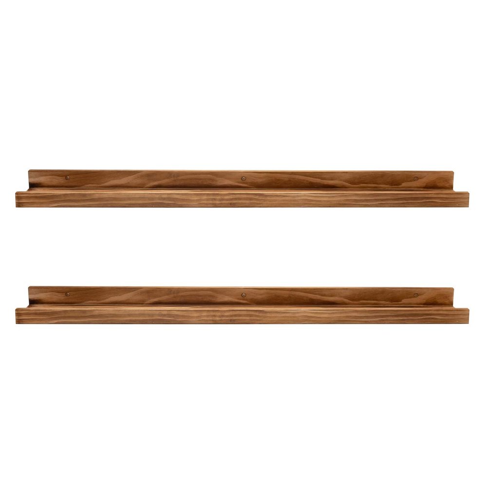 AZSKY Rustic Wood Floating Shelves for Nursery Books Long Wall Bookshelf Photo Picture Ledge Shelf with Lip Wall Shelf for Kids Bedroom Bathroom Living Room Office Frames 36 Inches Set of 2