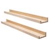 AZSKY Picture Ledge Long Floating Wall Shelf 48 Inch Photo Ledge Display Floating Shelves Wall Mounted Shelves Home Decor Nursery Bookshelf Natural Wood Set of 2 view 1