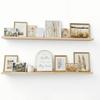 AZSKY 2pc 36in Natural Wood Floating Shelves, Country Rustic Style Wall Shelves for Kids Books, Photo Picture Ledge, Nursery Decor view 1