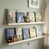 AZSKY 2pc 36in Natural Wood Floating Shelves, Country Rustic Style Wall Shelves for Kids Books, Photo Picture Ledge, Nursery Decor view 4