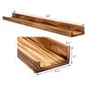 AZSKY 24" Floating Wall Ledge Shelf Wood Picutre Shelf Wall Mounted Nursery Kids Bookshelf Spice Rack Bathroom Storage Shelves Display Organizer Set of 2 view 2