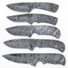 Damascus Steel Blank Blade Custom Handmade 8" to 10" Damascus Skinner Knife Blank Blades Lot of 5 pieces for knife making view 2