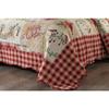 3 Piece Cabin Lodge Ivory Red Quilt Bedspread Set Holiday Greetings Snow Flakes Deer Reindeer Sledge Snow Man Plaid Prints Patchwork Quilt Queen Scalloped Edged All Over Stitched Christmas Bedding Set view 4