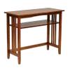 36-inch Foyer Table Brown Traditional Rectangle Wood Ash Finish Includes Hardware Shelf view 1