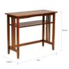 36-inch Foyer Table Brown Traditional Rectangle Wood Ash Finish Includes Hardware Shelf view 2