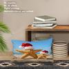 Batmerry Summer Beach Decorative Pillow Covers, Beach Merry Christmas Starfish Double Sided Throw Pillow Covers Sofa Cushion Cover Lumbar 12 x 20 Inches(Set of 2) view 2