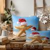 Batmerry Summer Beach Decorative Pillow Covers, Beach Merry Christmas Starfish Double Sided Throw Pillow Covers Sofa Cushion Cover Lumbar 12 x 20 Inches(Set of 2) view 3