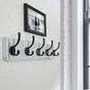 WEBI Coat Rack Wall Mounted,Coat Hooks Wall Mount,16" Hole to Hole,Large Coat Hanger Wall,5 Hooks for Hanging Coats,Hats,Jacket,Clothes,Entryway,Black/White,2 Packs view 3