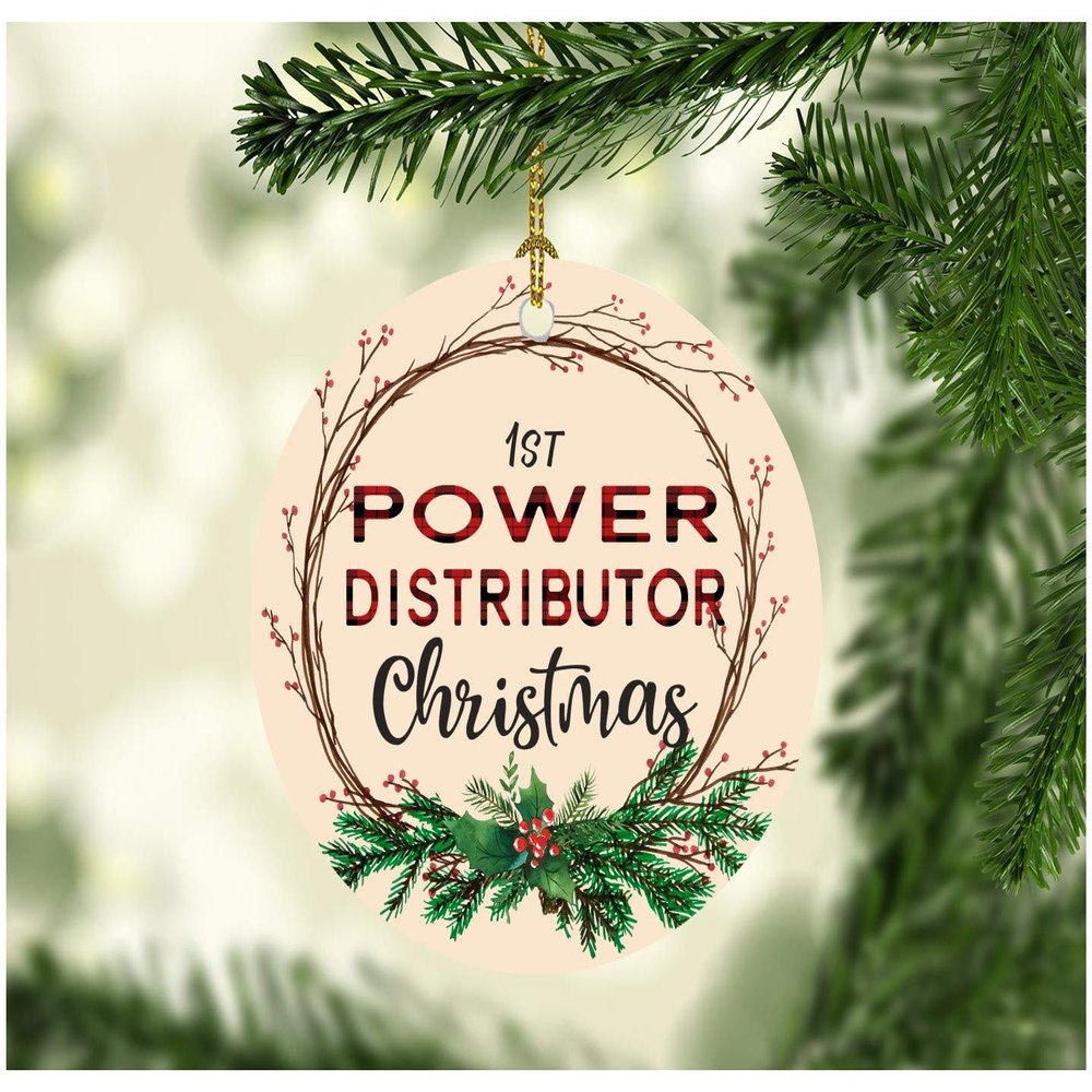 Christmas Decorations Tree Ornament 2025 1st Christmas Power Distributor Congrats On New Job Good Luck Present Family Xmas Ornaments for A Holiday Funny 3" White