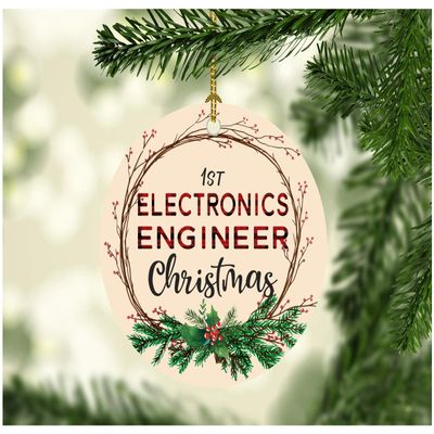 Christmas Decorations Tree Ornament 2025 1st Christmas Electronics Engineer Congrats On New Job Good Luck Present Family Xmas Ornaments for A Holiday Funny 3" White