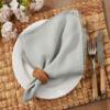 Blue Grey Pom Pom Design Napkin - 20" Square, 4 Ct. view 2