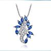 Bansriracha Real 925 Sterling Silver Created Blue Gemstone Cubic Zircon Necklaces & Pendants for Women with Box Chain Fine Jewelry view 1