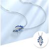 Bansriracha Real 925 Sterling Silver Created Blue Gemstone Cubic Zircon Necklaces & Pendants for Women with Box Chain Fine Jewelry view 3