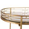 Contemporary Modern Metal 2 Tiered Mirror Tray Bar Cart, Metal Cart, Office, Kitchen, Dining Room, Gold view 4