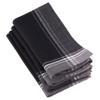 100% Cotton Stripe Border Design Table Napkins (Set of 4) Black Modern Contemporary Square view 1