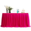 MYMM 3FT(36 * 31 in) Rose red Tulle Tutu Table Skirt, Wedding Bridesmaid, Baby Party Skirt, Rectangle Or Round Decorative Table Decoration, Fashion Deluxe Romantic Birthday Party Shower(Wave) view 1