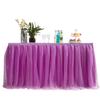 MYMM 6FT(72 * 31 in) Purple Tulle Tutu Table Skirt, Wedding Bridesmaid, Baby Party Skirt, Rectangle Or Round Decorative Table Decoration, Fashion Deluxe Romantic Birthday Party Shower(Wave) view 1