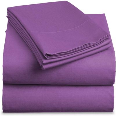 Bedding Castle, 800 Thread Count Luxury Egyptian Cotton 4pc Sheet Set - Stain Wrinkle Fade Resistant, 11 inch Deep Pocket Bedding Set (Full, Purple)
