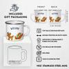 Andaz Press Personalized Name 11oz. Kids Christmas Hot Chocolate Stainless Steel Campfire Coffee Mug Adorable Rudolph Reindeer Sleigh, 1-Pack Custom Birthday Xmas Cup Hot Cocoa Mugs Christmas Mug Kids view 2