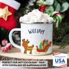 Andaz Press Personalized Name 11oz. Kids Christmas Hot Chocolate Stainless Steel Campfire Coffee Mug Adorable Rudolph Reindeer Sleigh, 1-Pack Custom Birthday Xmas Cup Hot Cocoa Mugs Christmas Mug Kids view 4