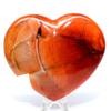 3.9" Red Carnelian Agate Puffy Heart Bite Off Banded Natural Crystal Sparkling Mineral Polished Love Stone Heart - Madagascar + Acrylic Display Stand view 1