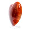 3.9" Red Carnelian Agate Puffy Heart Bite Off Banded Natural Crystal Sparkling Mineral Polished Love Stone Heart - Madagascar + Acrylic Display Stand view 4